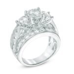4 CT TW Diamond Past Present Future Ring in 14K White Gold - Image 2