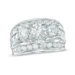 4 CT TW Diamond Past Present Future Ring in 14K White Gold