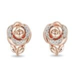 Enchanted Belle Crystal Rose Stud Earrings in Rose Copper and zinc alloy